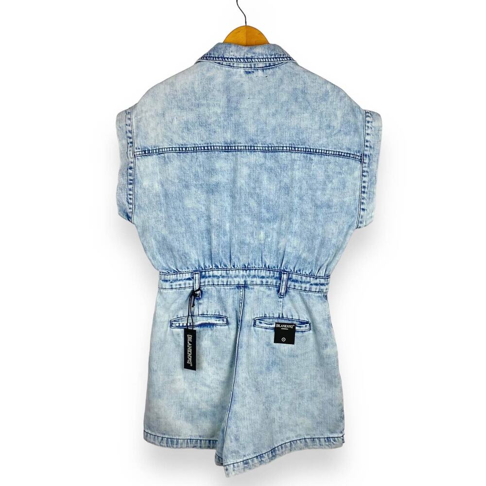 Revolve x Blank NYC Romper Women's Medium Blue Blind Journey Washed Denim - Picture 9 of 16